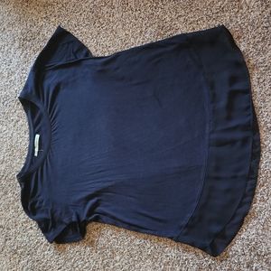 New Maurices blue chiffon hem tee L